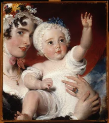 Priscilla, Lady Burghesh, hält ihren Sohn, den Hon. George Fane, 1820