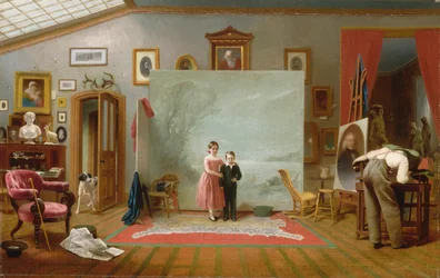 Innenraum mit Porträts