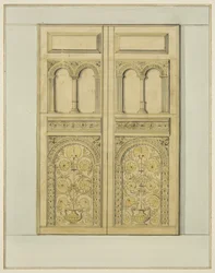 Geschnitztes Innentor des Turmeingangs, St John