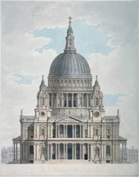 Westfassade der St. Pauls Kathedrale, City of London, 1780