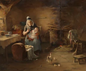 Innenraum einer Bauernhütte