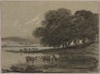Landschaft mit Kühen