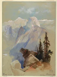 Zeichnung, Half Dome, Yosemite, 1873