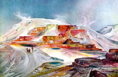 Die Mammoth Hot Springs, ca. 1880 (Gravur)