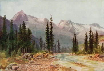 Die Rocky Mountains (Farblithografie)