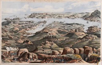 Blick auf Sewastopol von den britischen Belagerungswerken, die Sailor