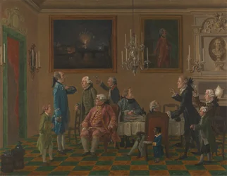 Britische Gentlemen im Haus von Sir Horace Mann in Florenz