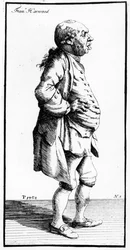 Karikatur von Francis Harwood, ca. 1770