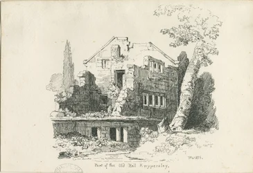 Biddulph - Knypersley Hall [alt]: Feder- und Tuschskizze