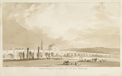 Burton-upon-Trent Brücke und Stadt (1837)