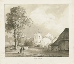 Colton Kirche: Sepia-Zeichnung