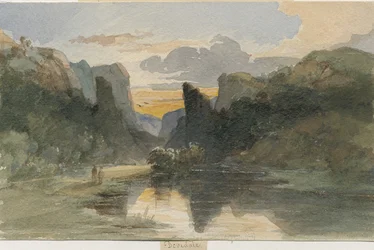 Dovedale - Landschaft: Aquarellmalerei
