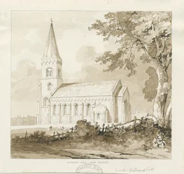 Golden Hill Kirche (Sepia-Waschzeichnung)