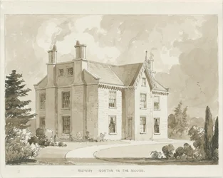 Pfarrhaus von Norton-in-the-Moors: Sepialavierung, 1841