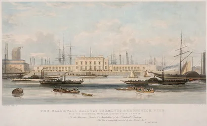 Der Blackwall Railway Terminus und Brunswick Pier, Blackwall, Poplar, London, ca. 1840