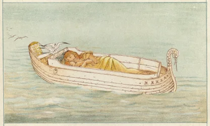 Danae und Perseus (Farblithografie)