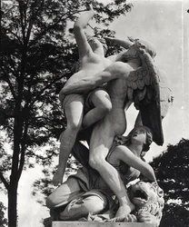 Saturn entführt Cybele, Allegorie der Erde, ca. 1675-80, fotografiert im Jardin des Tuileries, Paris, von Adolphe Giraudon (1849-1929)