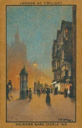 London in der Dämmerung: Holborn Bars, Staple Inn