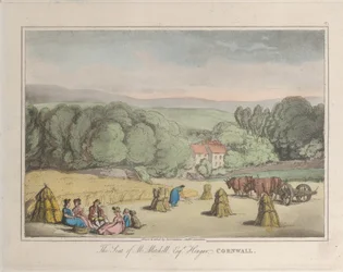 Der Sitz von M. Mitchell Esq. Hengar, Cornwall, aus Skizzen aus der Natur, 1822