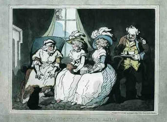 "Ein Besuch bei der Tante", aquatintiert von Francis Jukes, veröffentlicht von E. Jackson