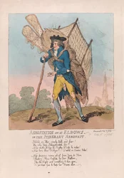 Aerostation aus den Fugen oder der wandernde Aeronaut, veröffentlicht 1785 (handkolorierter Stich)