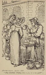 Irgendwelches Steingut; einen Krug oder eine Teekanne kaufen?