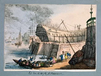 Brunswick Dock, Blackwall, London, 1806