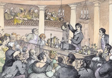 Chemievorlesungen, ca. 1809 (spätere Kolorierung)