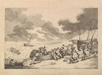 Einschiffung von Brighthelmstone nach Dieppe, aus Imitationen moderner Zeichnungen, 1787
