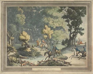 Fuchsjagd [Satz von vier]: 2. Hirsch in der Enge. Szene in der Nähe von Taplow Berks