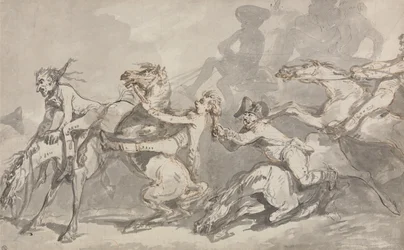 Zusammenstoß von Reitern
