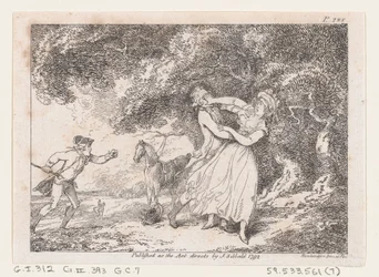 Joseph eilt, um Fanny vor drohender Gefahr zu retten, aus Die Abenteuer von Joseph Andrew