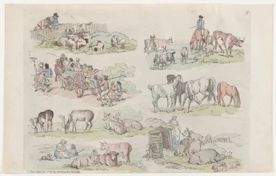 Tafel 11, Umrisse von Figuren, Landschaften und Vieh... für Lernende..., 31. Januar 1791