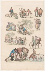 Tafel 14, Umrisse von Figuren, Landschaften und Vieh... für Lernende, 1. Juni 1790