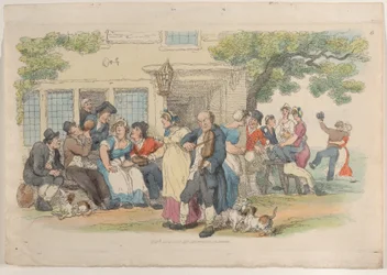 Tafel 6: Die Ale-House-Tür, aus World in Miniature, 1816