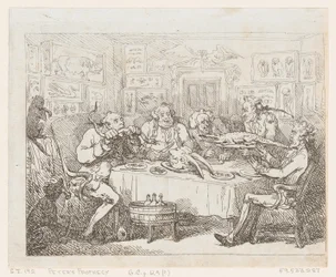 Sir Joseph Banks kurz davor, einen Alligator zu essen 
