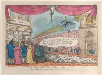 Schlussvignette zu Band Drei: Die Genien der Karikatur bringen frischen Nachschub, 1808-21.
