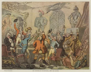Die Launen der Fuchsjagd, 1788, das Abendessen
