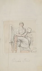Grabstein, Claudia Italia als Allegorie der Musik