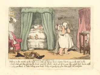 Frau verschüttet nachts einen Krug Wasser über sich