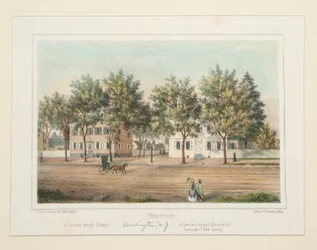 Residenz des verstorbenen George Dillwyn des verstorbenen Joseph Bloomfield (Burlington, NJ), aus 14 Ansichten von Burlington