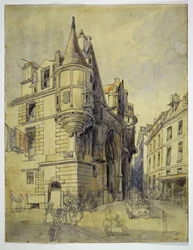 Das Hôtel de Sens, Rue du Figuier, um 1833
