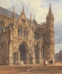 Die Nordwestvorhalle der Kathedrale von Salisbury