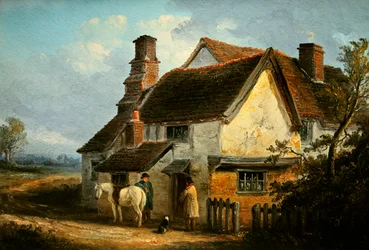 Zwei Warschauer, die vor einem Cottage sprechen