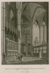 Teil der Sakristei, die zur Kapelle von König Heinrich VII. führt, Westminster Abbey, London