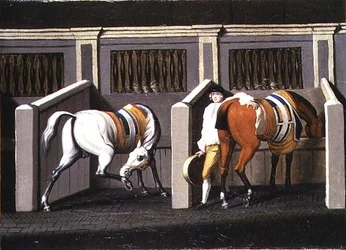Stallinterieur (eines von einem Paar)