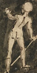 Rückansicht einer nackten Figur
