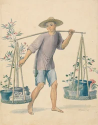 Chinesischer Blumenverkäufer