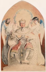 George III., König von England (1738-1820), auf dem Thron