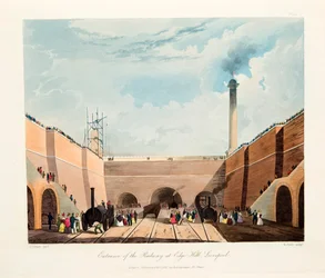 Einfahrt der Eisenbahn in Edge Hill, Liverpool, 1831